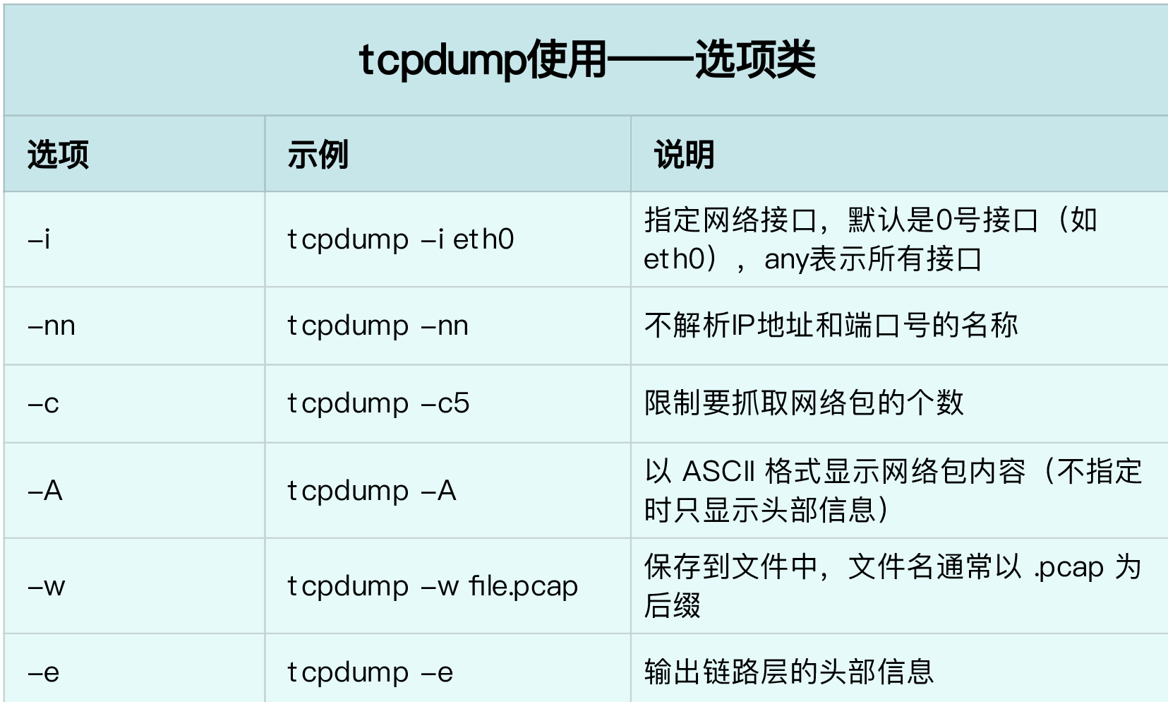 tcpdump-选项