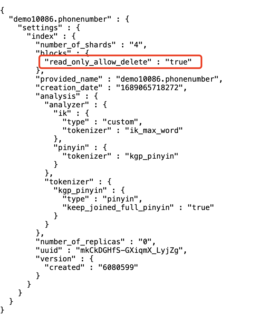 index的settings设置